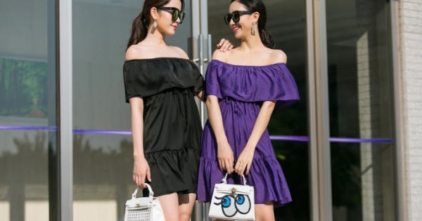 Hoa khôi Nam Em và á hậu Hà Thu sành điệu xuống phố