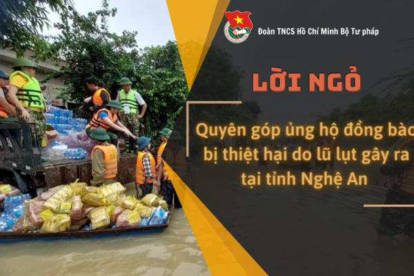 Thanh niên Bộ Tư pháp quyên góp ủng hộ đồng bào miền Trung