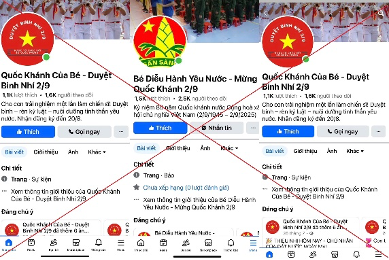 Cảnh báo lừa đảo qua các trang facebook “Duyệt binh nhí mừng Quốc khánh 2/9”