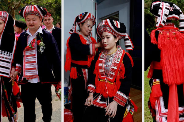 Độc đáo trang phục cô dâu trong lễ cưới của người Dao đỏ