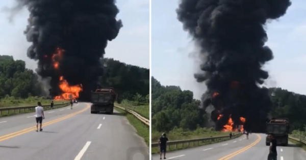 Xe bồn bốc cháy dữ dội sau va chạm trên cao tốc Hà Nội - Lào Cai