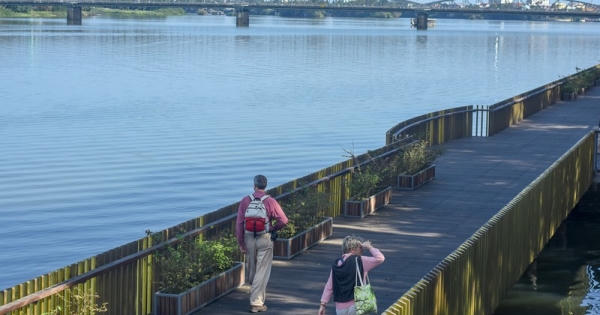 Cận cảnh cây cầu gỗ lim tiền tỉ trước giờ khánh thành