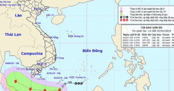 Bão số 1 đổ bộ, Côn Đảo đến Phú Quốc trong vùng nguy hiểm