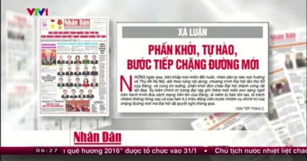 Điểm báo ngày 29/01/2016