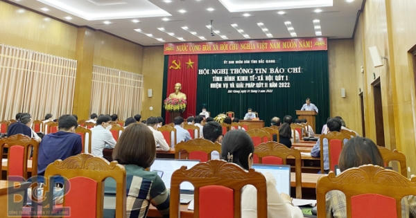 Bắc Giang tổ chức Hội nghị thông tin báo chí về tình hình kinh tế - xã hội quý I năm 2022