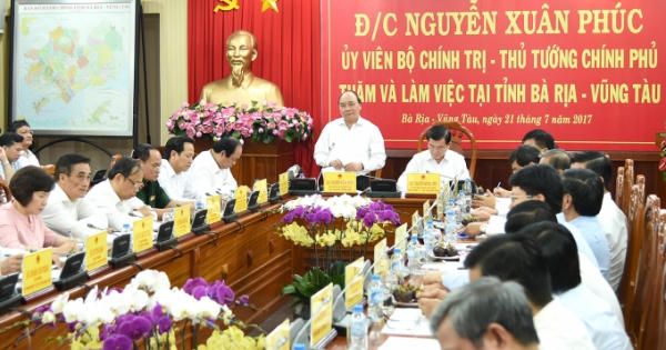 Thủ tướng làm việc với lãnh đạo tỉnh Bà Rịa Vũng Tàu Thủ tướng làm việc với lãnh đạo tỉnh Bà Rịa Vũng Tàu