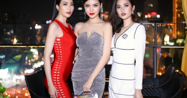 Hoa hậu Ngọc Duyên diện váy sexy đọ dáng chuẩn cùng Diệu Linh, Minh Thư