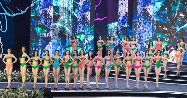 Top 40 Hoa hậu Việt Nam 2020 trình diễn bikini trên sân khấu đêm bán kết