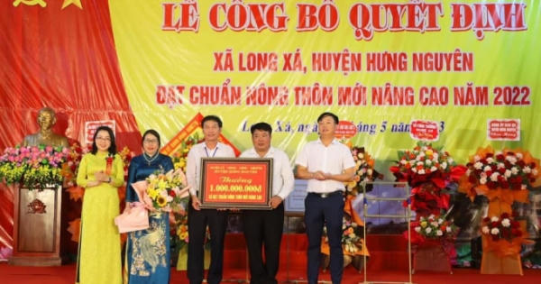 Nghệ An: Xã Long Xá đạt chuẩn Nông thôn mới nâng cao năm 2022