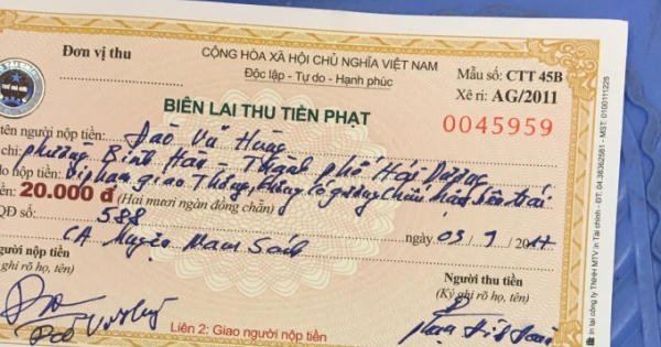 Hải Dương: Cảnh sát giao thông sử dụng biên lai “không dấu” để thu tiền phạt