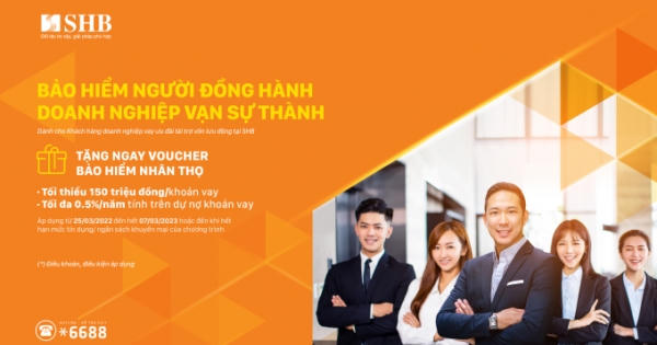SHB ưu đãi lãi suất và tặng voucher bảo hiểm cho doanh nghiệp