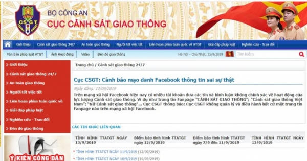 Cảnh báo Fanpage mạo danh cảnh sát đưa tin sai sự thật