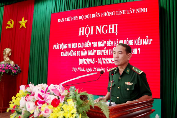 Ban Chỉ huy BĐBP Tây Ninh phát động thi đua cao điểm chào mừng Kỷ niệm 80 năm Ngày truyền thống Quân khu 7