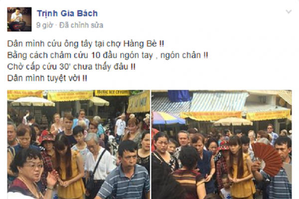 Hà Nội: Một du khách người Đức được dân cứu sống