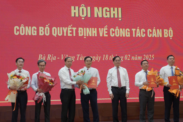 Điều động, chỉ định nhiệm vụ nhiều lãnh đạo, cán bộ chủ chốt Bà Rịa - Vũng Tàu