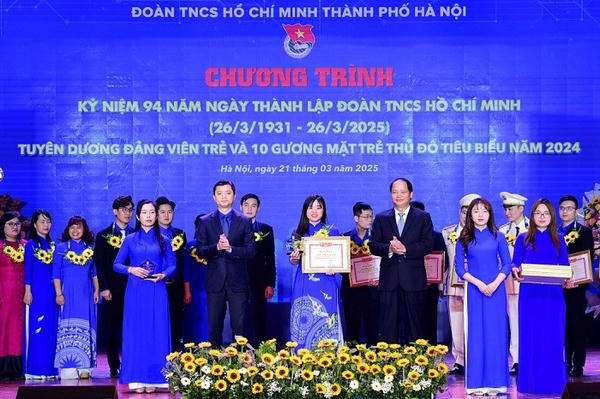 Vinh danh 10 gương mặt trẻ và 91 đảng viên trẻ Thủ đô tiêu biểu