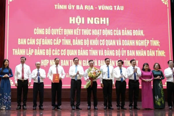 Tỉnh ủy Bà Rịa - Vũng Tàu công bố các quyết định quan trọng về các tổ chức Đảng trực thuộc