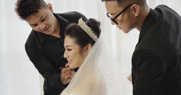 Trầm trồ trước bộ váy cưới đính hơn 20.000 viên pha lê mà Á hậu Tú Anh diện ngày trọng đại