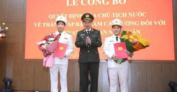 Hai Thứ trưởng Bộ Công an được phong quân hàm Trung tướng
