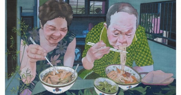 Tranh vẽ gánh hàng rong Hà Nội giành giải nhất cuộc thi ''Hà Nội là''