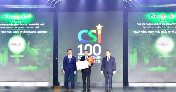 HDBank lần thứ 4 liên tiếp lọt Top doanh nghiệp phát triển bền vững 2022