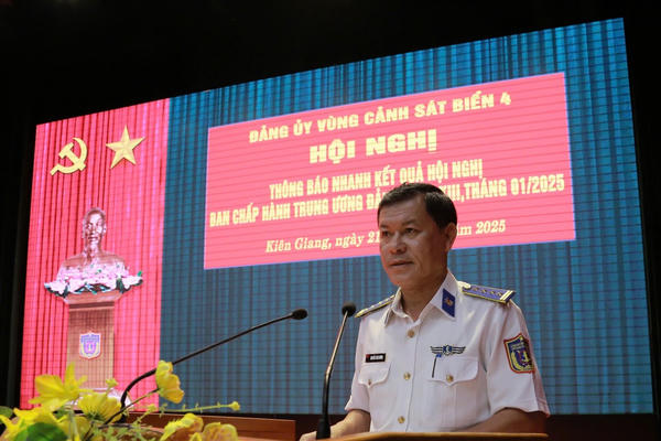 Đảng ủy Vùng Cảnh biển 4 tổ chức Hội nghị thông báo nhanh kết quả Hội nghị Ban chấp hành trung ương Đảng khóa XIII, tháng 01/2025 Đảng ủy Vùng Cảnh biển 4 tổ chức Hội nghị thông báo nhanh kết quả Hội nghị Ban chấp hành trung ương Đảng khóa XIII, tháng 01/2025