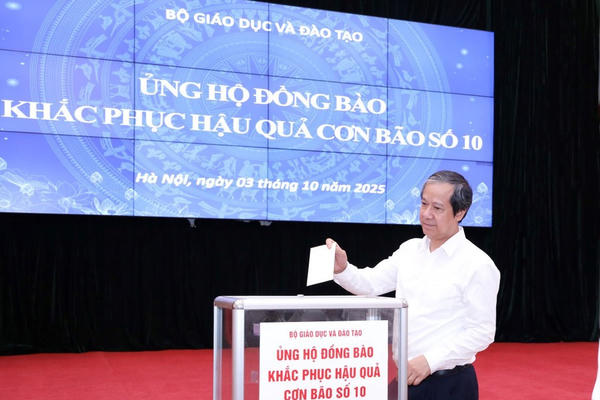 Ngành Giáo dục ủng hộ hơn 3,6 tỷ đồng khắc phục hậu quả bão số 10