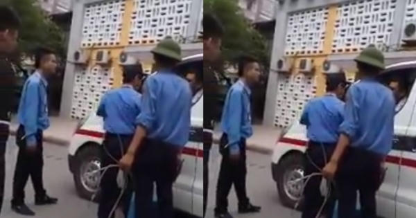 Xuất hiện thêm clip vụ bảo vệ chặn xe cứu thương tại Bệnh viện Nhi TW