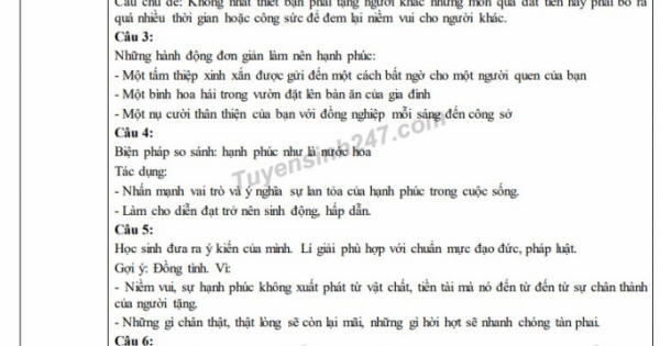 Đáp án môn Ngữ Văn  thi vào lớp 10 tỉnh Cà Mau 2020