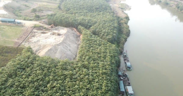 Chưa được cấp phép hoạt động bến thủy nội địa, Công ty Linh Nam vẫn rầm rộ hút cát lên bãi tập kết