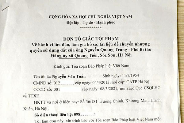 (Sóc Sơn – Hà Nội): Chuyển hồ sơ sang công an vụ Chủ tịch HĐND xã Quang Tiến bị tố cáo