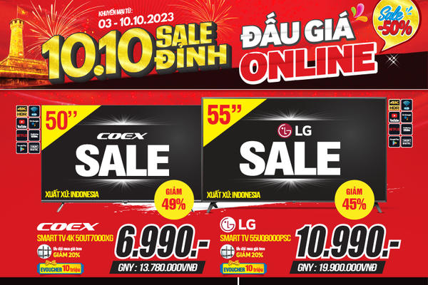 MediaMart siêu sale 50% hàng điện máy, công nghệ dịp 10.10