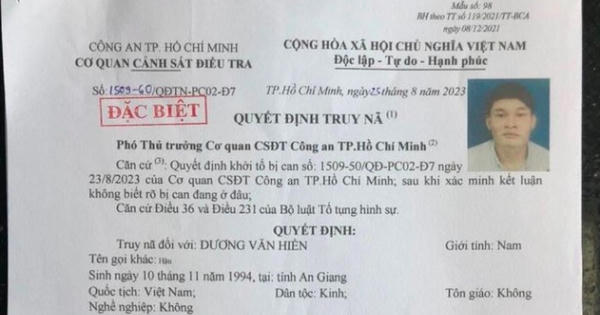Công an TP. HCM truy nã đặc biệt đối tượng liên quan đến vụ án giết người