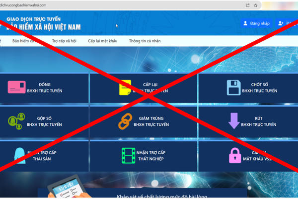 Cảnh báo trang web giả mạo Cổng dịch vụ công ngành BHXH Việt Nam Cảnh báo trang web giả mạo Cổng dịch vụ công ngành BHXH Việt Nam