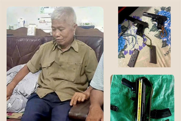 Mâu thuẫn gia đình, người đàn ông mang súng AK dọa bắn con dâu