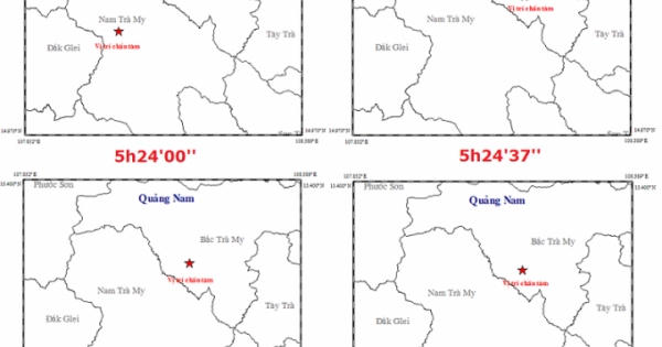 Tỉnh Quảng Nam hứng chịu 4 trận động đất chỉ trong 1 tiếng