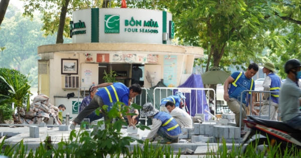 Vỉa hè hồ Hoàn Kiếm được “thay áo mới” đẹp ngỡ ngàng