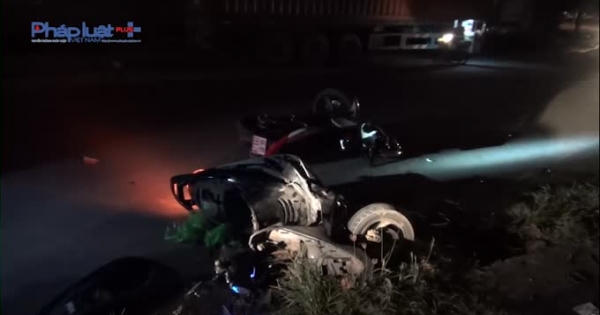 Bình Dương: Hai xe máy va chạm trong đêm, 4 người bị thương