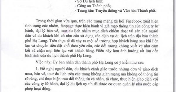 TP Hạ Long ra văn bản rà soát xử lý vi phạm về lĩnh vực du lịch trên mạng xã hội