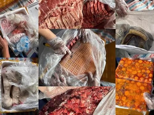 Bắt giữ 20 tấn nội tạng, thịt động vật bốc mùi, không rõ nguồn gốc