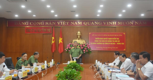 Kiểm tra công tác bảo vệ chính trị nội bộ tại Ban Thường vụ Tỉnh ủy Bà Rịa - Vũng Tàu