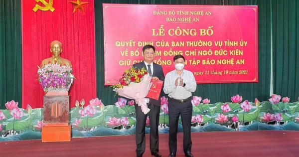 Ông Ngô Đức Kiên làm Tổng Biên tập báo Nghệ An