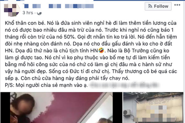Phẫn nộ với clip chủ cửa hàng thời trang quát, đánh nhân viên