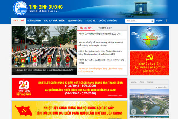 Cổng thông tin điện tử Bình Dương đồng xếp hạng nhất trong 63 tỉnh, thành