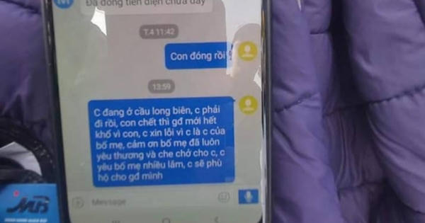 Bàng hoàng trước tin nhắn: "Con phải đi rồi, con chết thì gia đình mới hết khổ" của nam thanh niên nhảy cầu Long Biên tự tử Bàng hoàng trước tin nhắn: "Con phải đi rồi, con chết thì gia đình mới hết khổ" của nam thanh niên nhảy cầu Long Biên tự tử