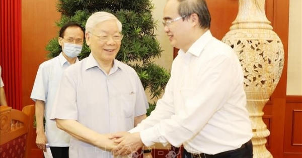 Tổng Bí thư, Chủ tịch nước chủ trì buổi làm việc với Ban Thường vụ Thành ủy TP Hồ Chí Minh
