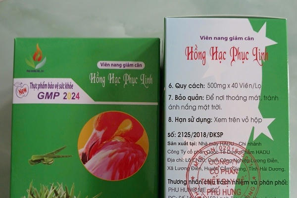 Bộ Y tế cảnh báo sản phẩm giảm cân Hồng Hạc Phục Linh có chứa chất cấm