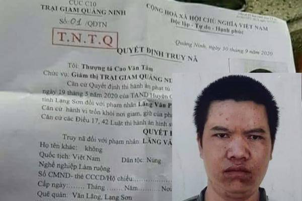 Truy nã toàn quốc phạm nhân trốn khỏi trại giam tại Quảng Ninh