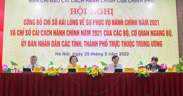 Bộ Tư pháp đứng đầu bảng xếp hạng Chỉ số cải cách hành chính năm 2021
