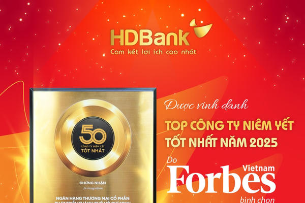 HDBANK vào tốp 50 Doanh nghiệp niêm yết tiêu biểu nhất năm 2025